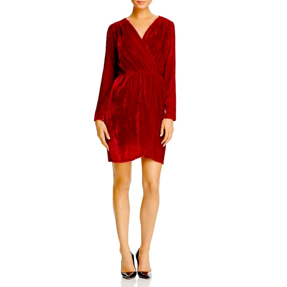 NWT XS Beltaine red dark pink velvet garnet tulip longsleeve